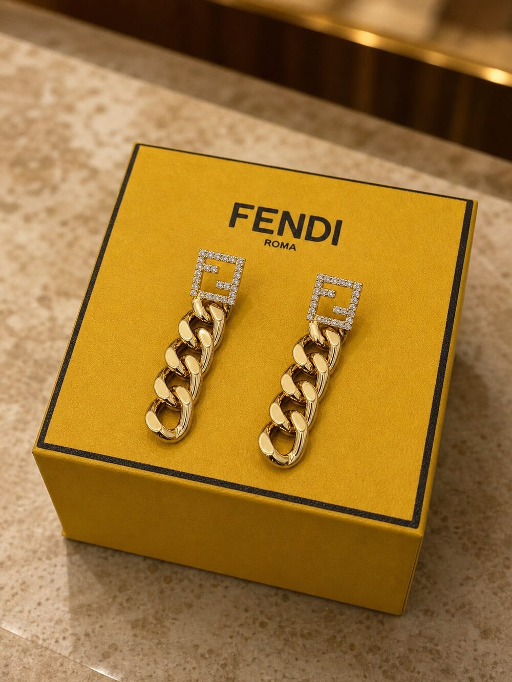 Fendi Modern Designer Earrings Style 4 | New with Box - Picture 7 of 9